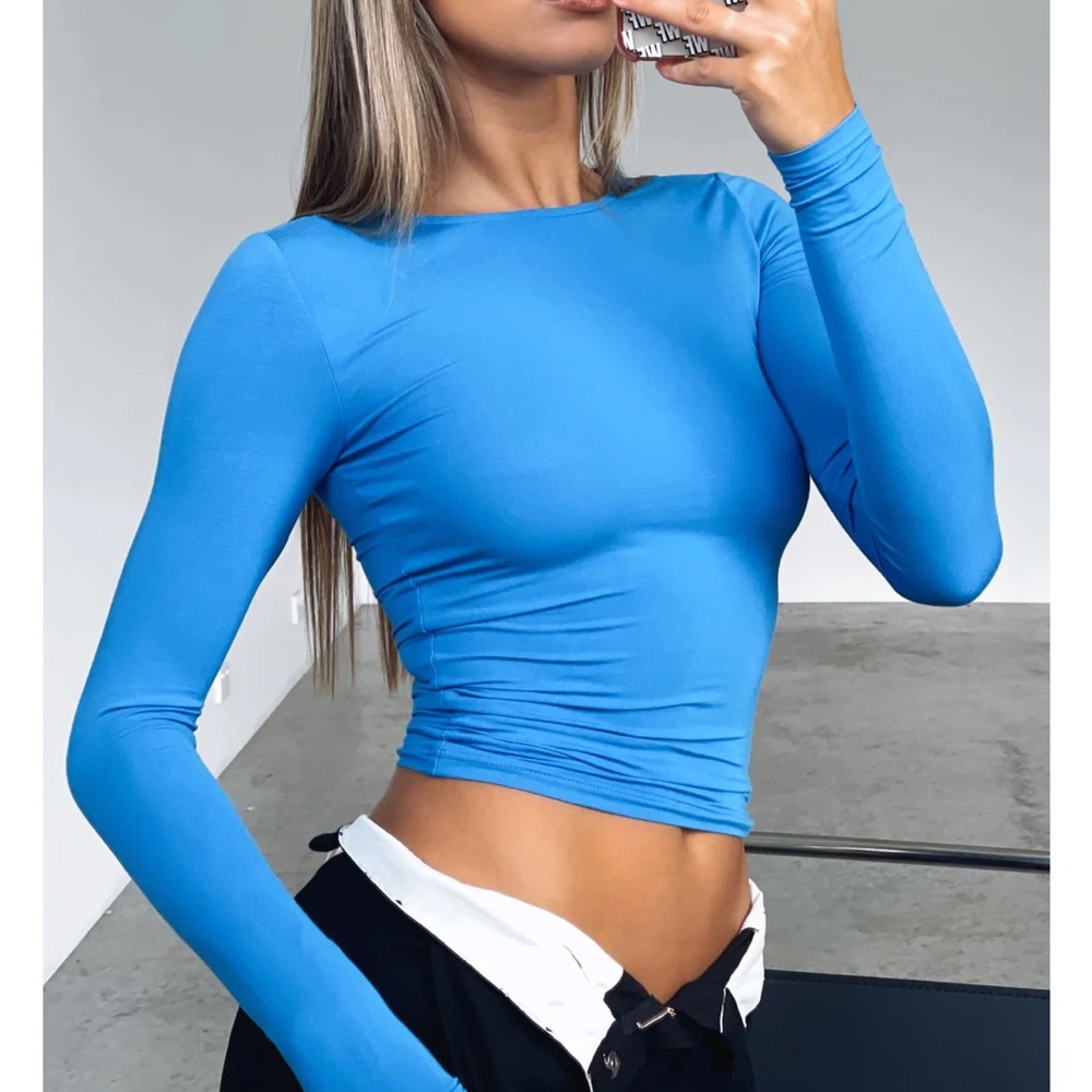 Long Sleeve Blue Top